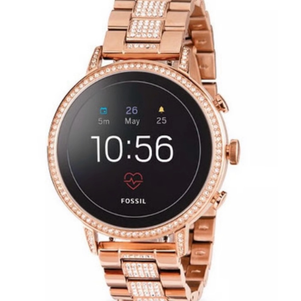 Fossil Gen 4 Q Venture HR Smartwatch- Stainless steel Rose Gold (Box + Charger)